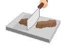 Another picture of a piece of crap being chopped with a meat cleaver