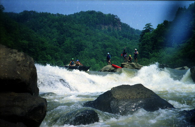 Vicki Windisch at Sweet's Falls (850 CFS)