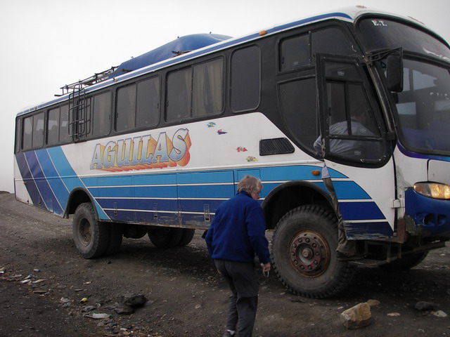 Bus that took us across the Andes to the put-in