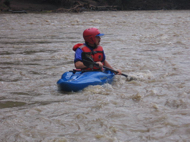 Wayne Carey Paddling a Gus (photo by Paul Johnson)