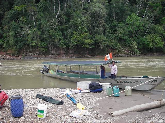 Motor canoe that took us across the flatwater