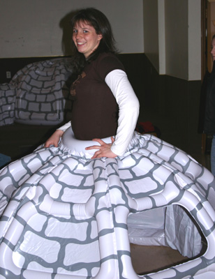 Girl in "Igloo Skirt"