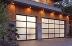 Modern, full view, all glass overhead garage door.