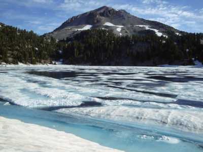 Helen Lake still frozen in August