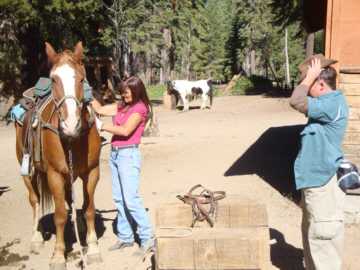 Lana gets Jeff's horse ready