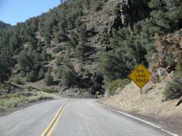 Approaching narrowest section of highway 168