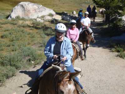 Kathie heads up the trail