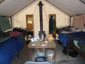 Our tent, shared with a woman and her son