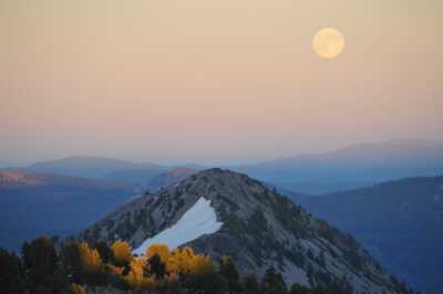 Moon rise and last sun light