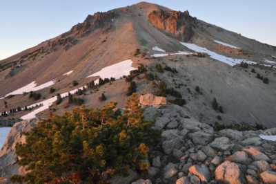 Lassen Peak from Eagle Peak as sunset begins
