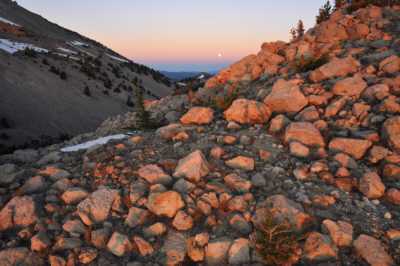 Moon rise and last sun light