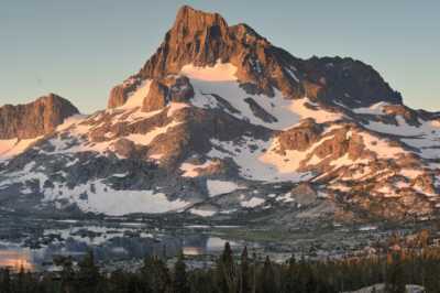 Sunrise on Banner Peak over 1000 Island Lake