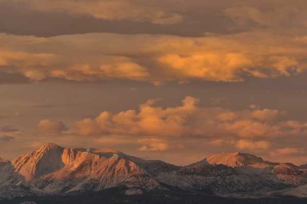 Classic Sierra sunset, Mt Conness in lower left