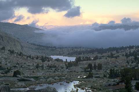first sunrise and cloud drama
