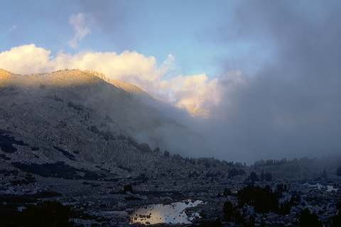 first sunrise and cloud drama
