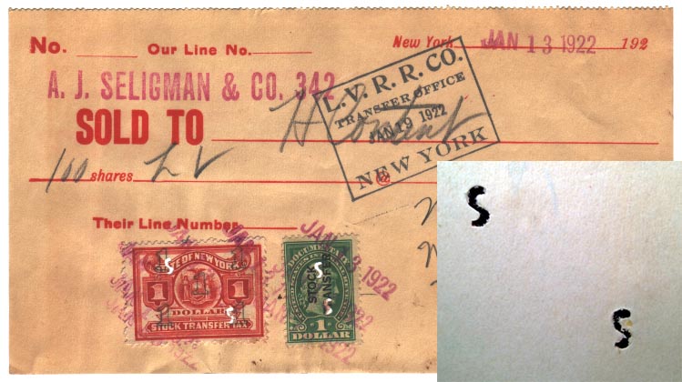 S - (punched letter) - A.J. Seligman & Co.
