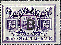 violet w/ "B" Bond Tax overprint