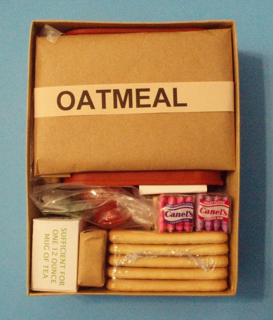 British 24-hour ration pack, Spam, as packed.