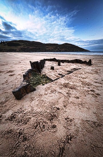 All that is left of the S.S. John Randolph at Torrisdale Bay, Scotland. Photo by Chris Cardwell