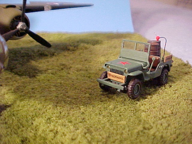 Another shot of the Russian Jeep. I wanted people to scratch their heads and wonder why a white-starred American plane was next to a red-starred Jeep!