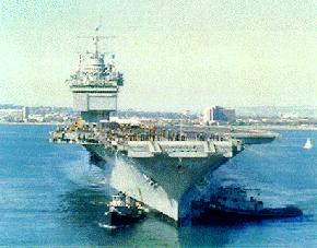 USS Enterprise as launched in 1960, with "beehive" island top.
