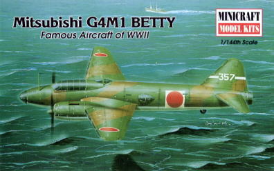 Boxtop scan of the Mitsubishi G4M1 Betty model by Minicraft.