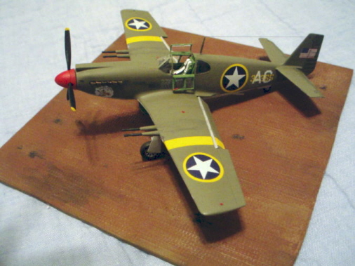 The pretty much finished P-51 Mustang on the about halfway finished PSP base. 