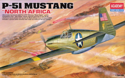 Academy P-51 'North Africa' model boxtop.