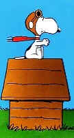 Snoopy and his Sopwith Camel, errr, dog house, get ready to take another crack at the Red Baron.