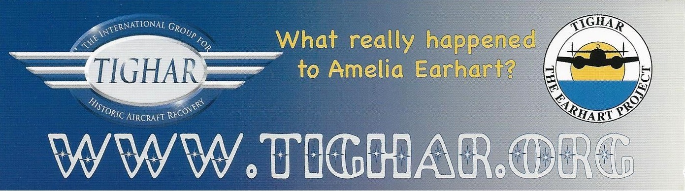 TIGHAR bookmark from its Amelia Earhart Conference