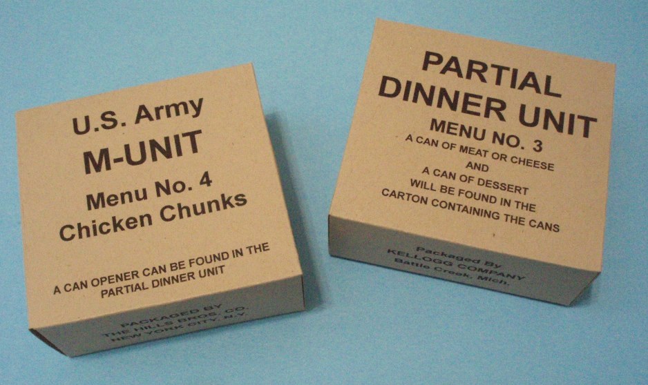 US 10-in-1 ration lunch menu items outer boxes.
