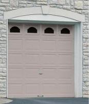 Our best insulated overhead garage door with windows.  This option is available in RV, Shop, Barn and Commercial Sizes and in Carriage House, Gallery Panels.  It is  economical, environmental, and green.