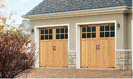 Wayne Dalton 7000 Series, Wood Carriage House Garage Door With Decorative Hardware