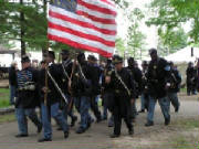 Union soldiers escorting the Presidential Parade