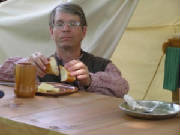 Sutler preparing his meal