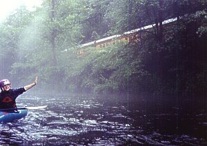 Angie and Tour Train at Nantahala River