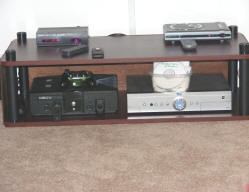 Xbox, 4 to 1 RCA composite video switcher, Direct tv, DVD player
