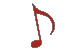 Red Glass Tumbling Musical Note
