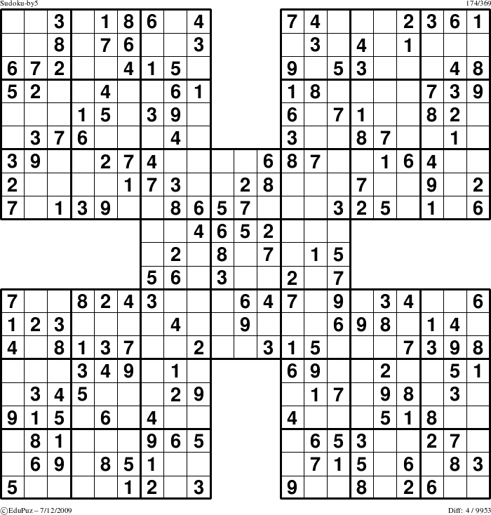 Easy Sudoku-by5 puzzle for Sunday July 12, 2009