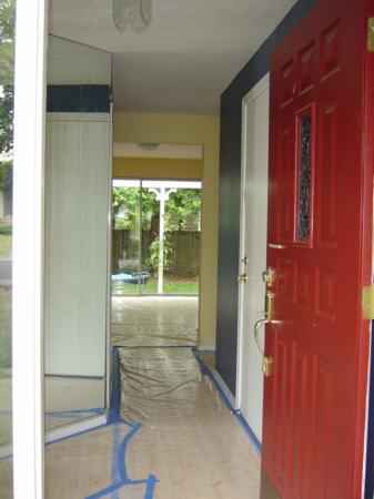 Looking through the house to the back yard