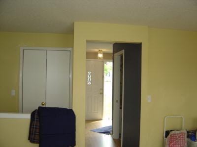 Looking through the entry hall to the front door