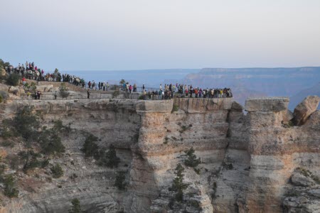 Crowd at Mather Point for sunrise