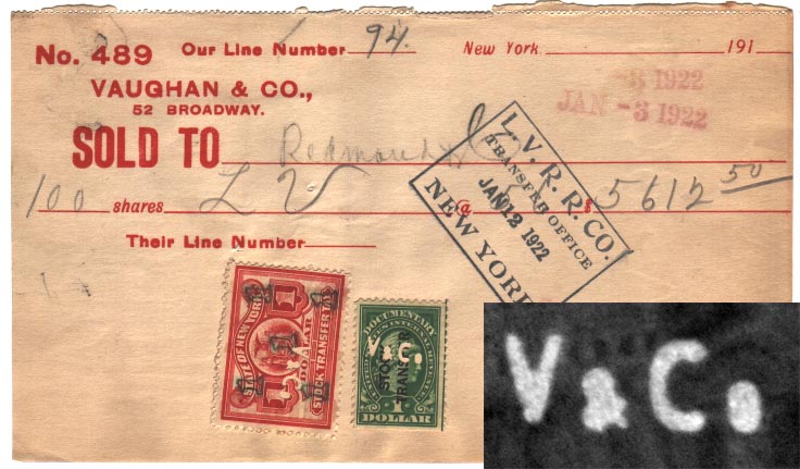 V & Co - (punched letters) - Vaughan & Co.