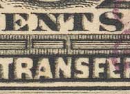 <--- CLOSE UP OF DOUBLE TRANSFER of previous 112a type - notice the "shadow-like" double impression