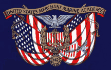 Merchant marine academy flag and U.S. flag