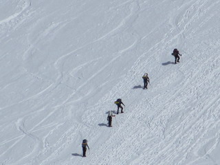 Climbing to Base of Fixed Lines (photo by Thomas)